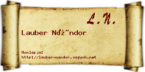 Lauber Nándor névjegykártya