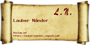 Lauber Nándor névjegykártya